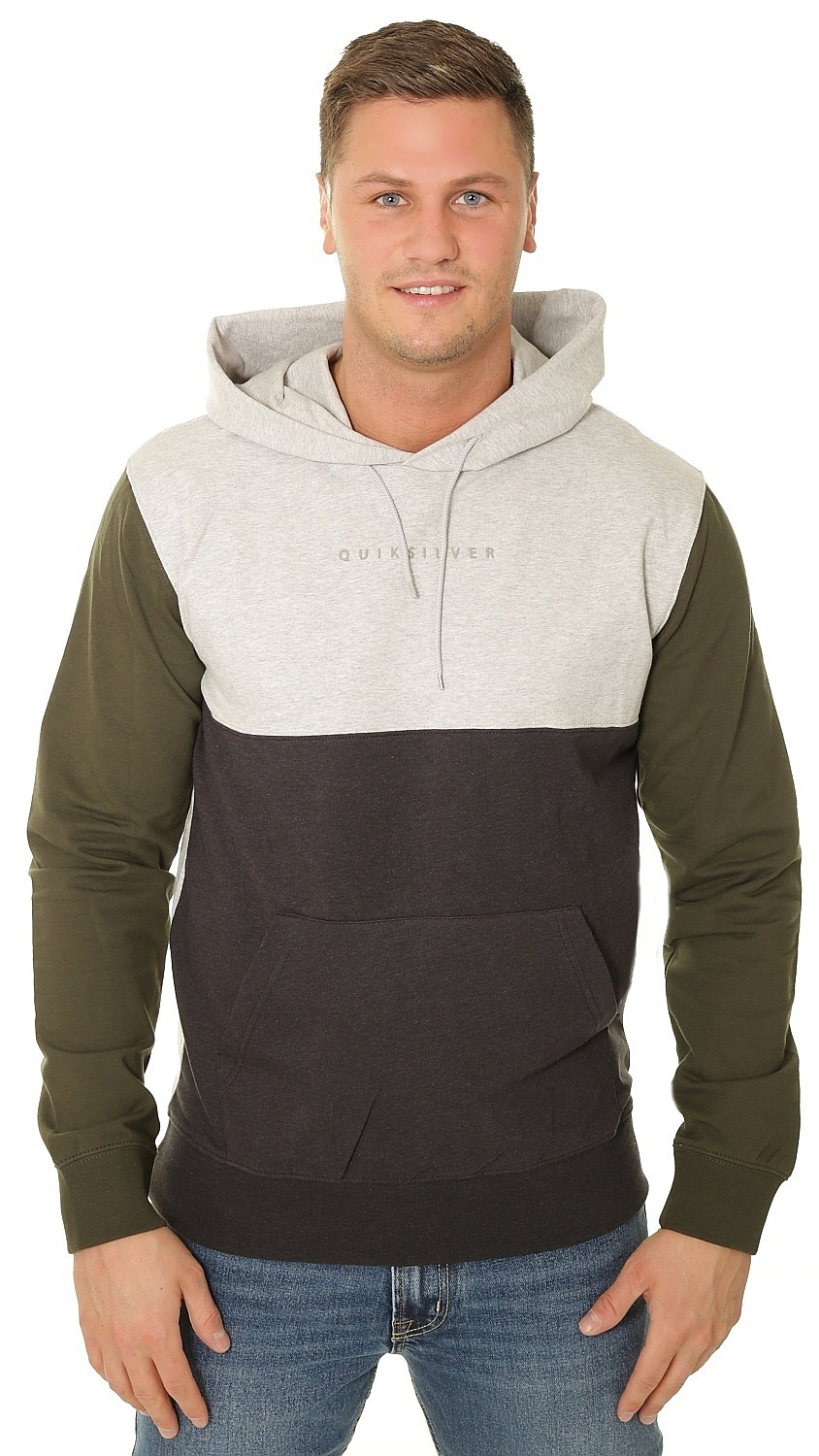sweatshirt Quiksilver Under Shelter Hood Update SJSH/Light Gray