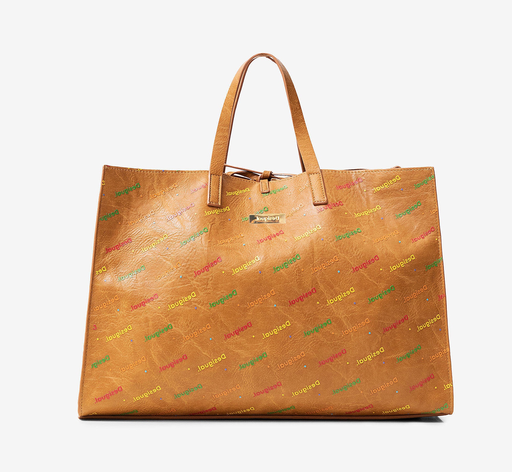 Borsa Desigual Mezza Mezza Habana – Camel, Tracolla E Manici Intercambiabili In Materiale Riciclato