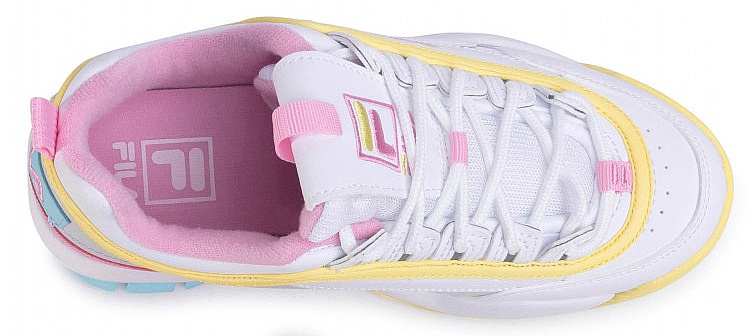 fila disruptor cb low white limelight