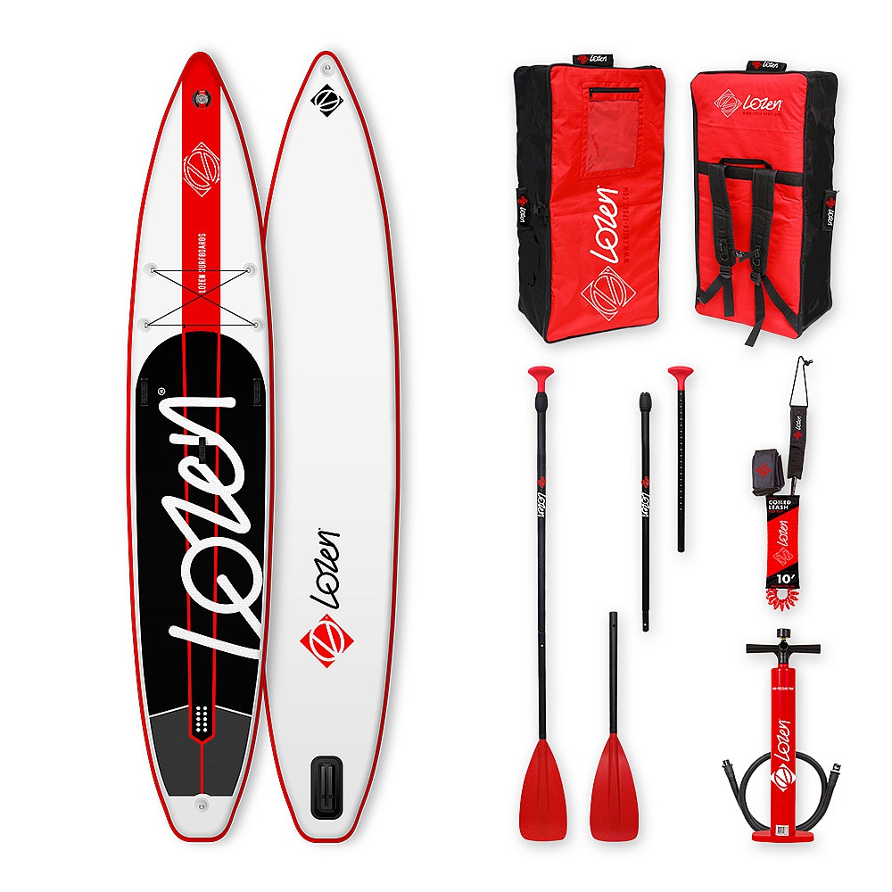 paddleboard Lozen Touring 12'6x30x6 - White/Red One Size