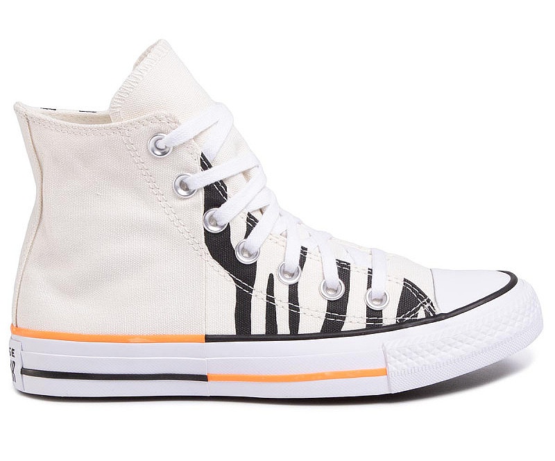 shoes Converse Chuck Taylor All Star Icon Print Hi - 167661/Egret/Total Orange/Black