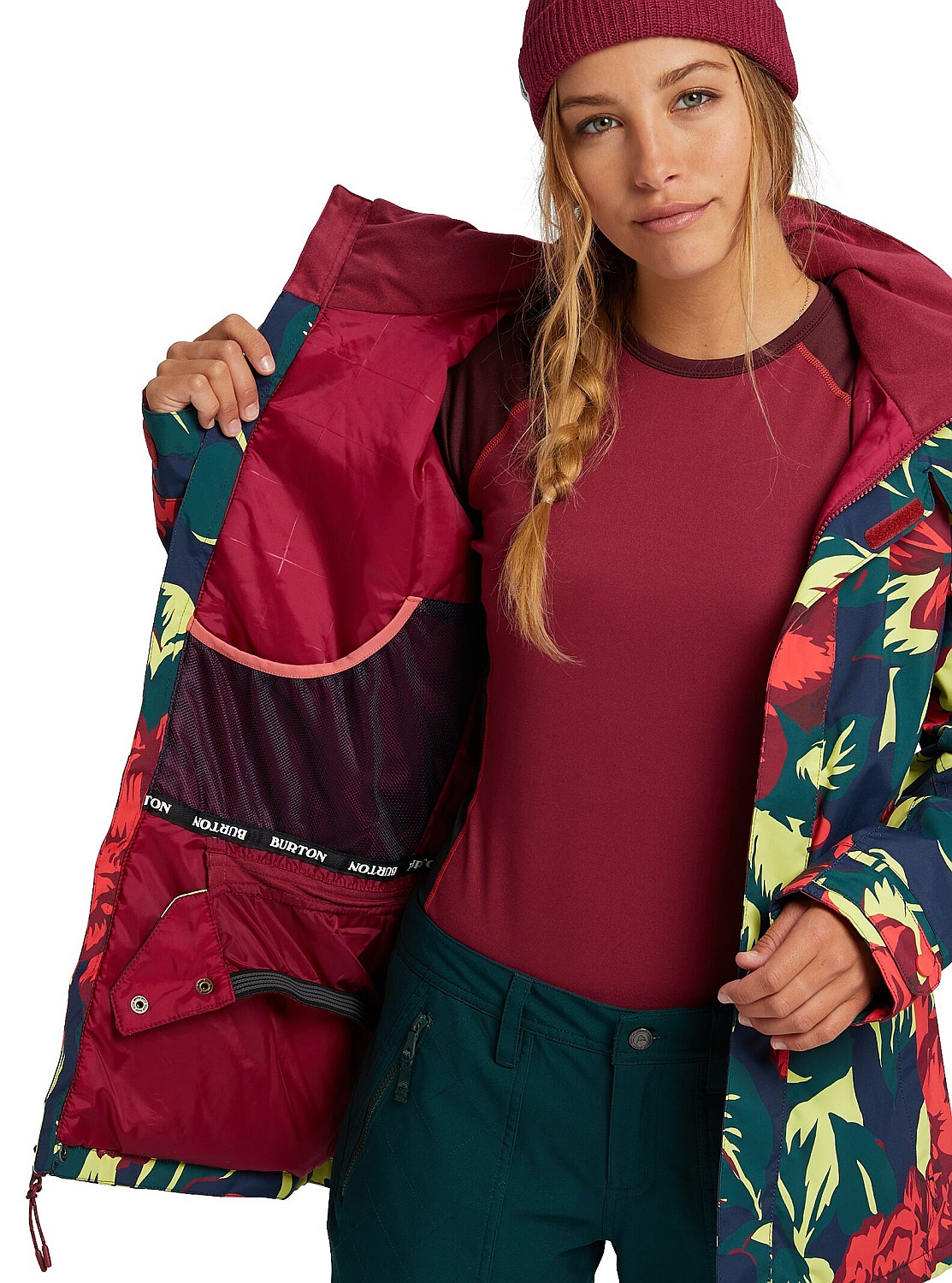 jacket Burton Jet Set - Hibiscus Pink Oversized Floral - women´s