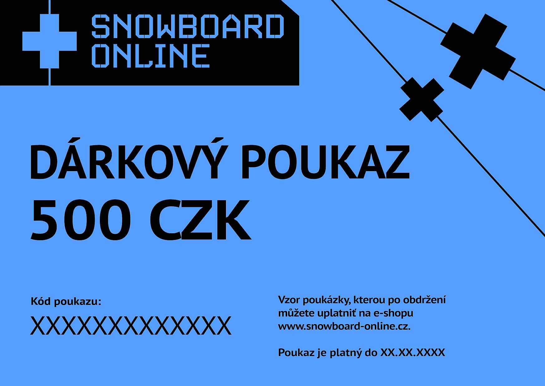 elektronická poukázka Snowboard-online 500 - Blue