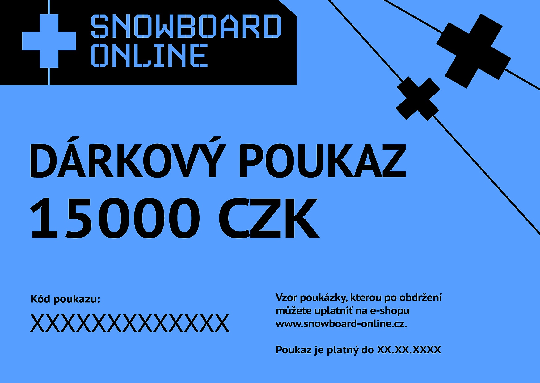 elektronická poukázka Snowboard-online 15000 - Blue