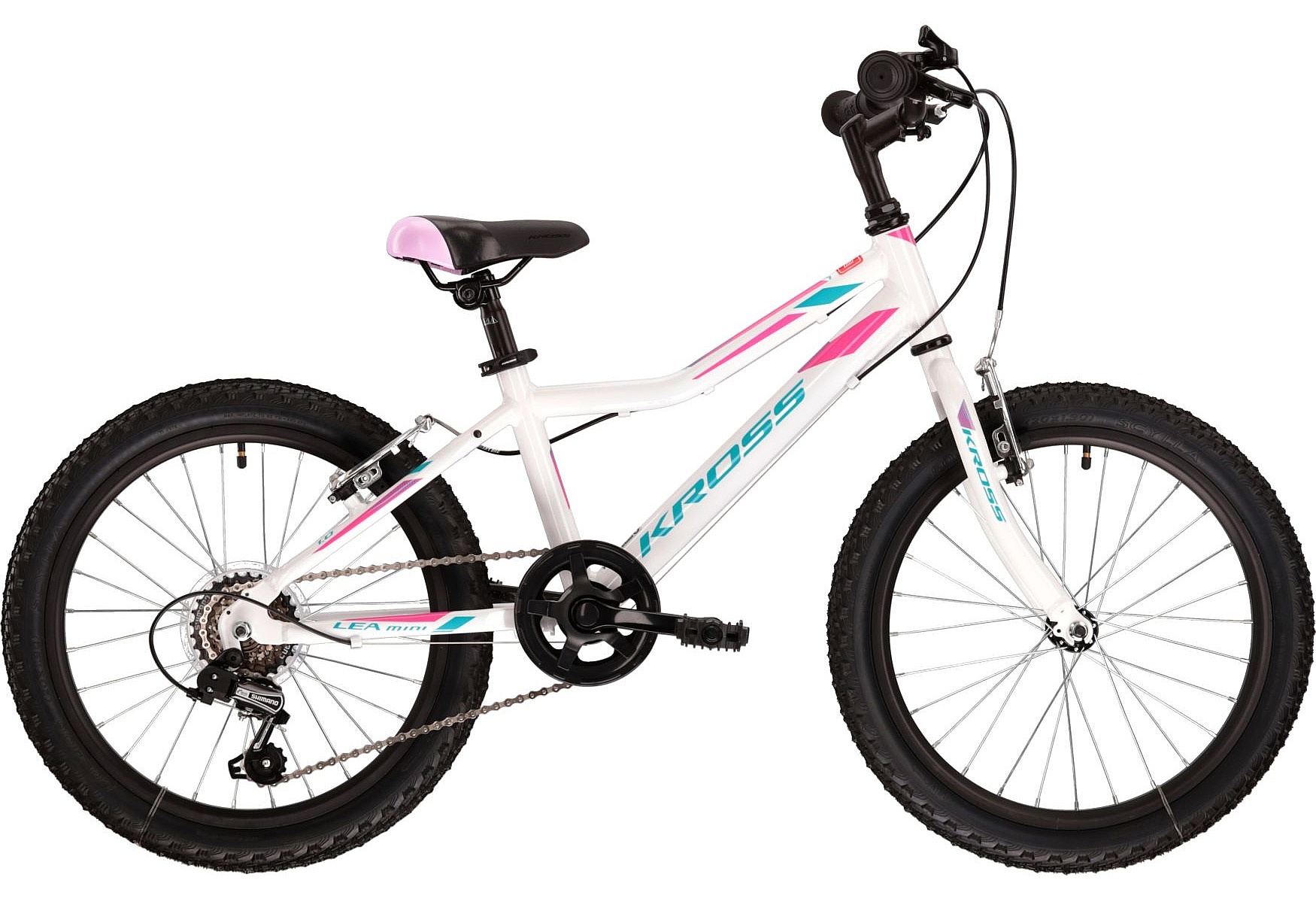 kolo Kross Lea Mini 1.0 20" - White/Blue/Pink Gloss 11" (110-130cm)