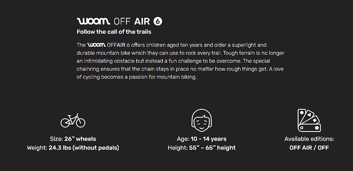 bicykel Woom 6 Off Air 26" - Black