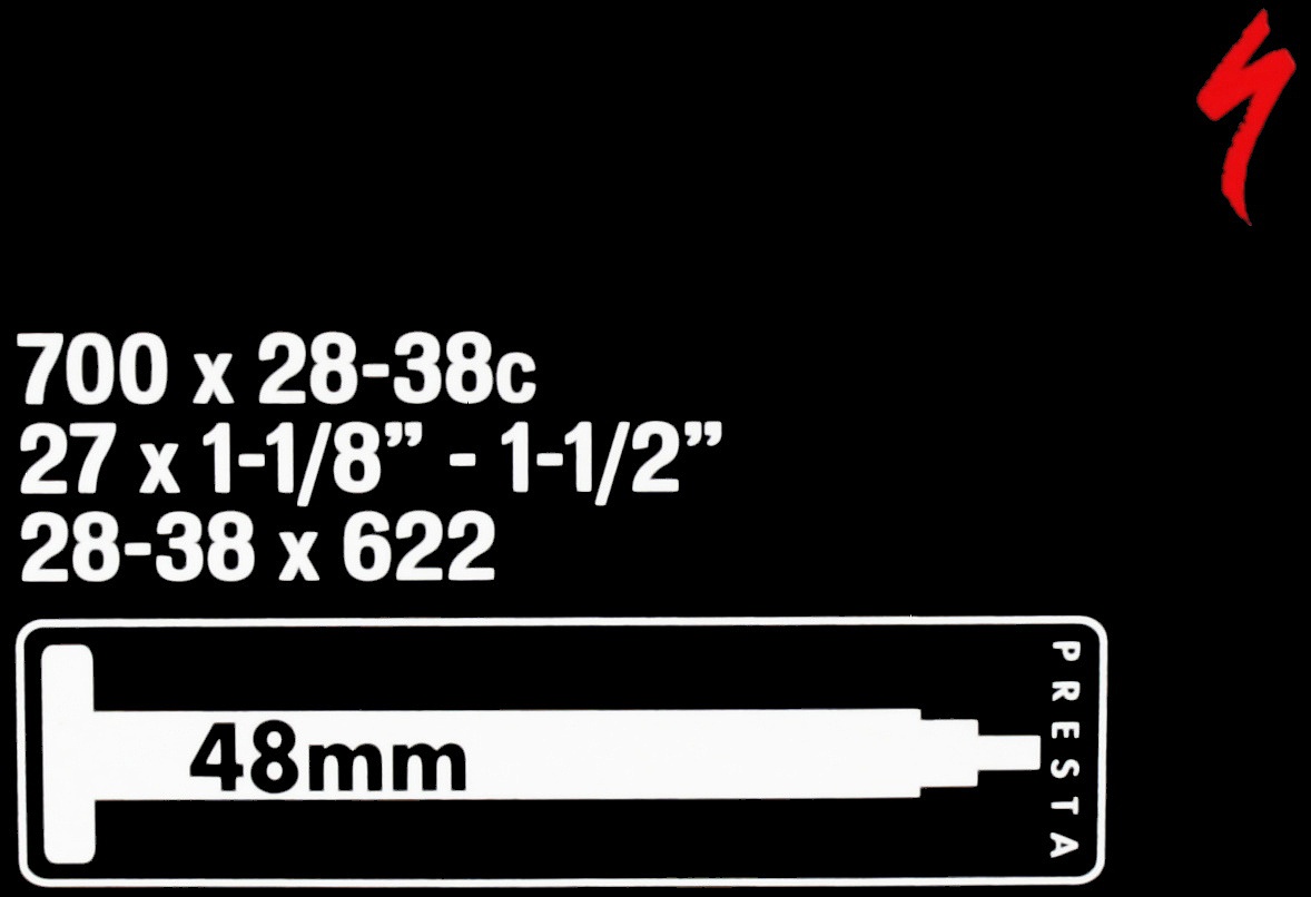 duše Specialized Presta Valve 28" (700x28-38c) 48mm - Black