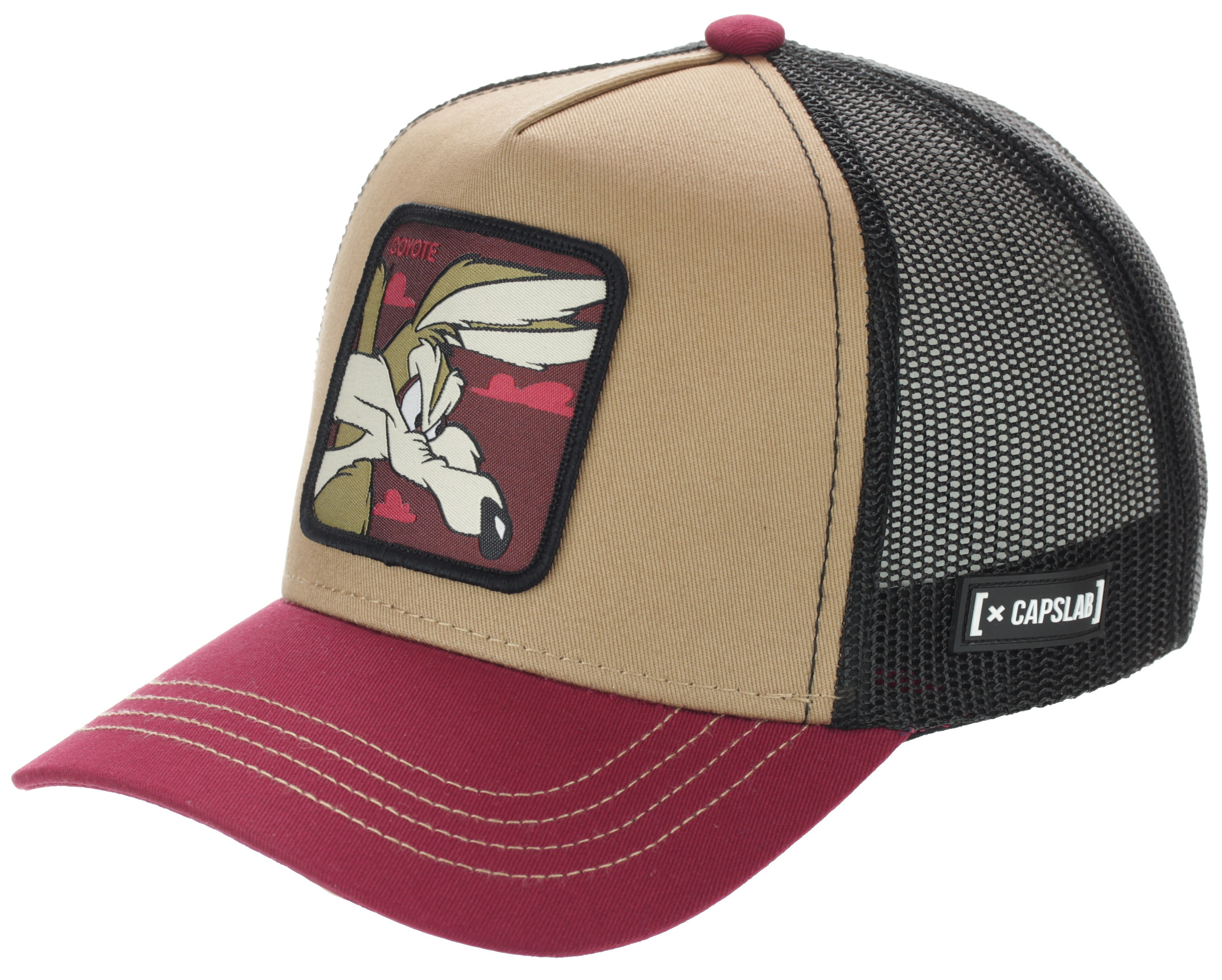 czapka z daszkiem Capslab Looney Tunes Trucker - Coyote/Burgundy/Camel