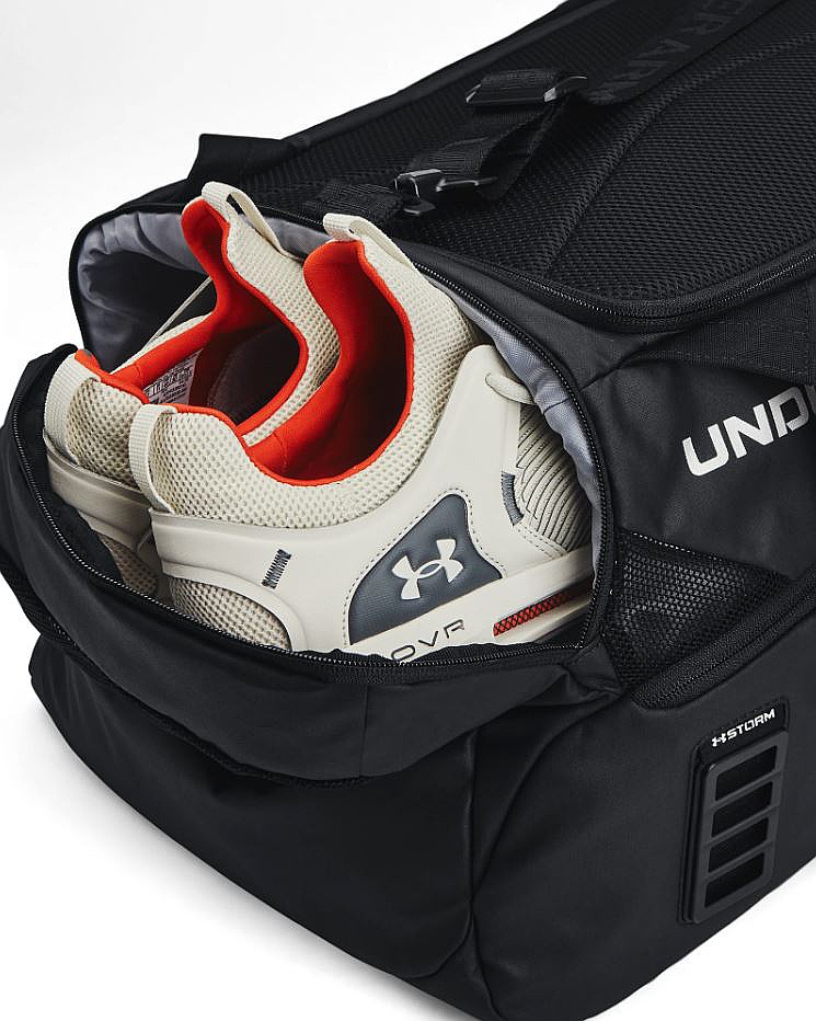 sac bandoulière  Under Armour Contain Duo MD Duffle - 001/Black/Metallic Silver