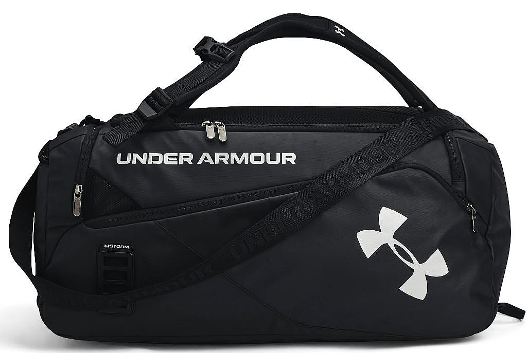 sac bandoulière  Under Armour Contain Duo MD Duffle - 001/Black/Metallic Silver