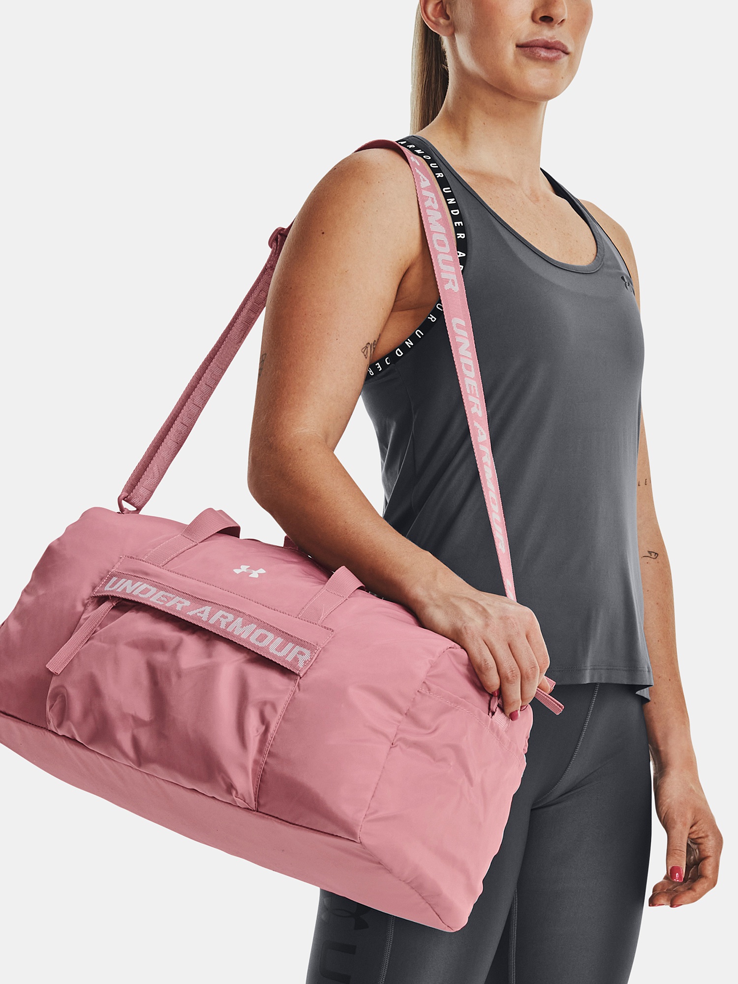 taška Under Armour Favorite Duffel Pink Elixir/White
