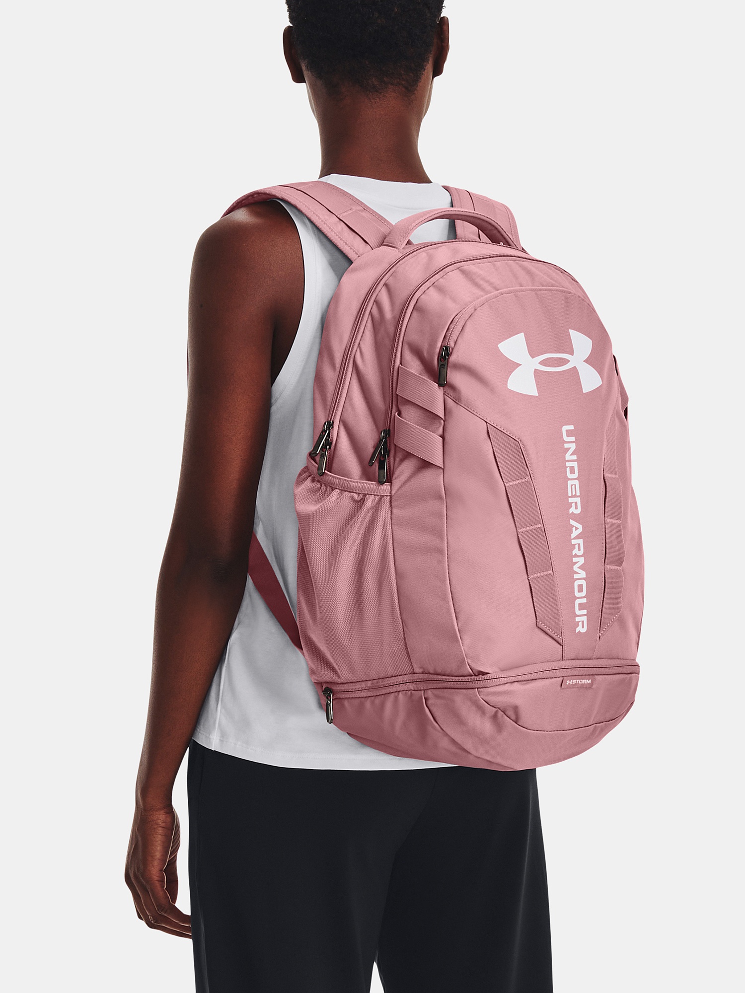 batoh Under Armour Hustle 5.0 - Pink Elixir/White