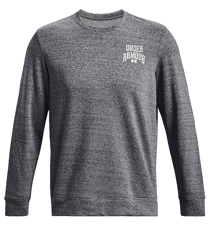 sweat-shirt Under Armour Rival Terry Graphic Crew - Pitch Gray Full Heather/White - men´s