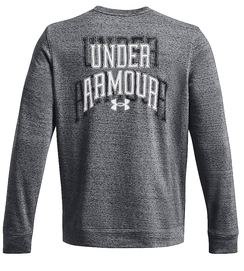 sweat-shirt Under Armour Rival Terry Graphic Crew - Pitch Gray Full Heather/White - men´s