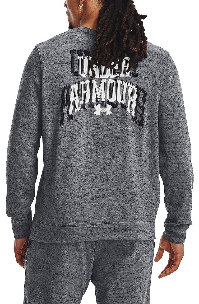 sweat-shirt Under Armour Rival Terry Graphic Crew - Pitch Gray Full Heather/White - men´s