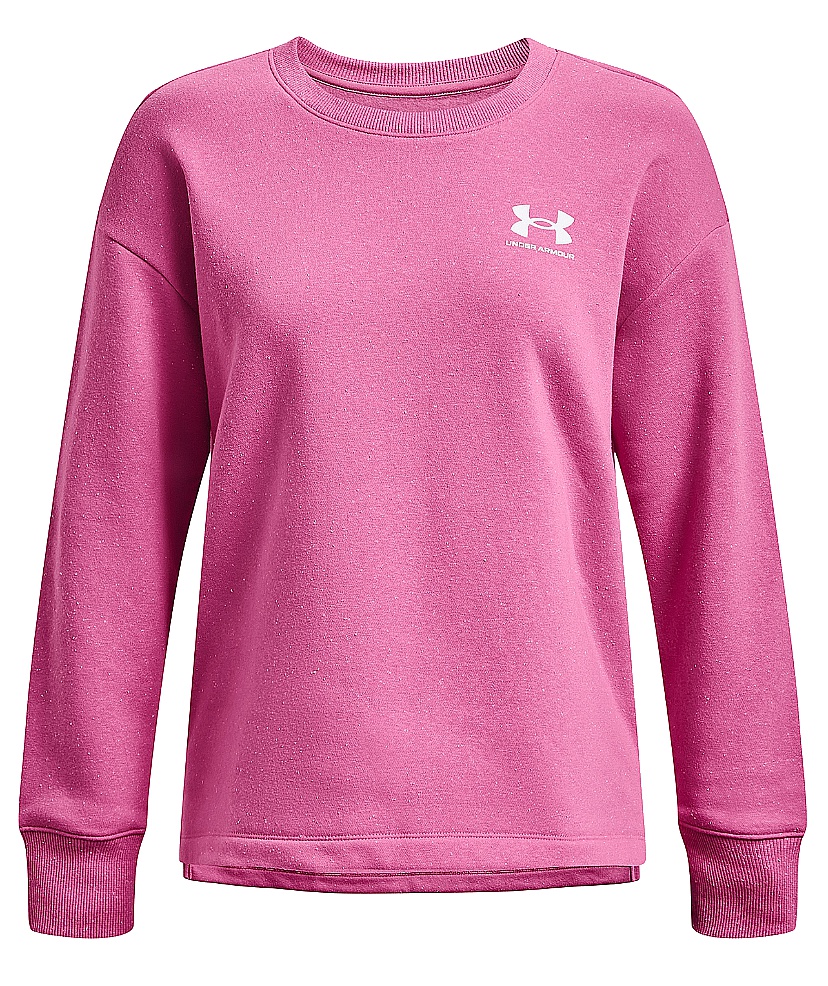 sweat-shirt Under Armour Rival Fleece Oversize Crew - Pink Edge/White - women´s