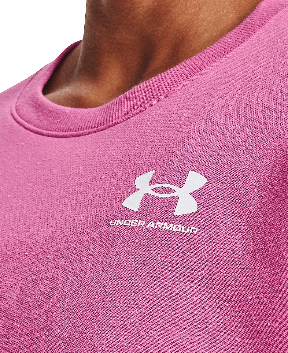 sweat-shirt Under Armour Rival Fleece Oversize Crew - Pink Edge/White - women´s