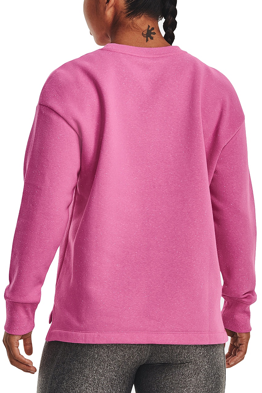 sweat-shirt Under Armour Rival Fleece Oversize Crew - Pink Edge/White - women´s
