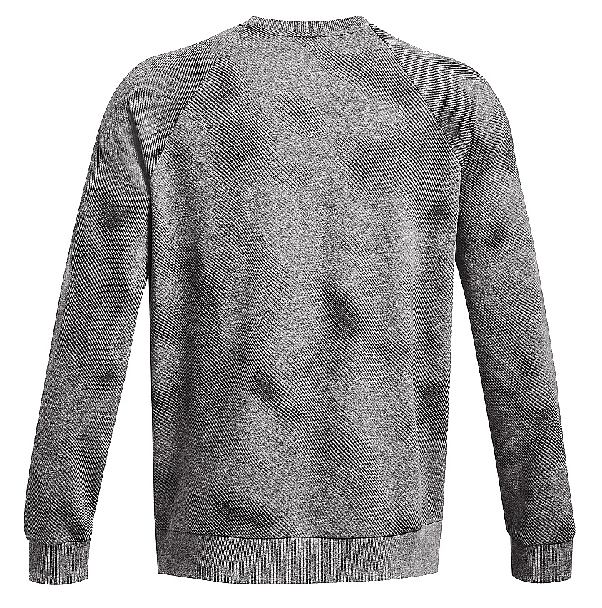sweat-shirt Under Armour Rival Fleece Printed Crew - Castlerock Light Heather/White - men´s