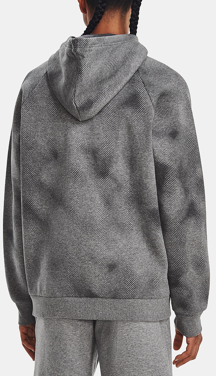 sweat-shirt Under Armour Rival Fleece Printed Hoodie - Castlerock Light Heather/White - men´s