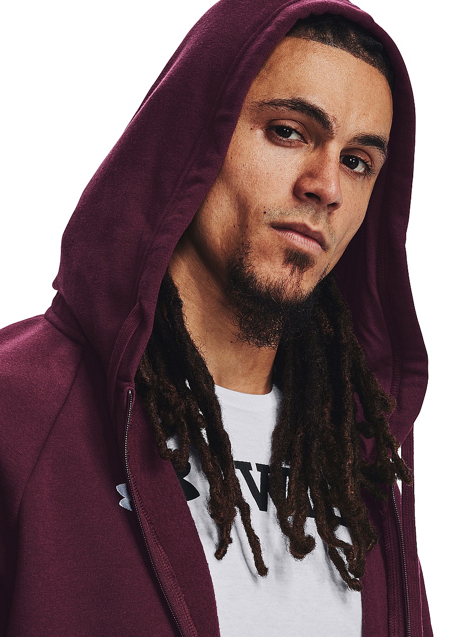 sweat-shirt Under Armour Rival Fleece Hoodie Zip - Dark Maroon/White - men´s