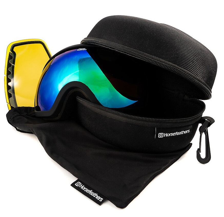 gogle Horsefeathers Knox - Black/Mirror Green