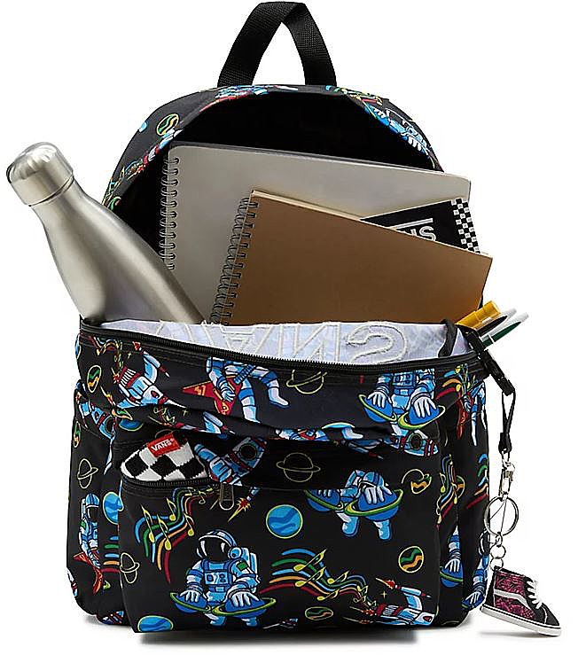 sac à dos Vans New Skool - Black/True Red - unisex junior