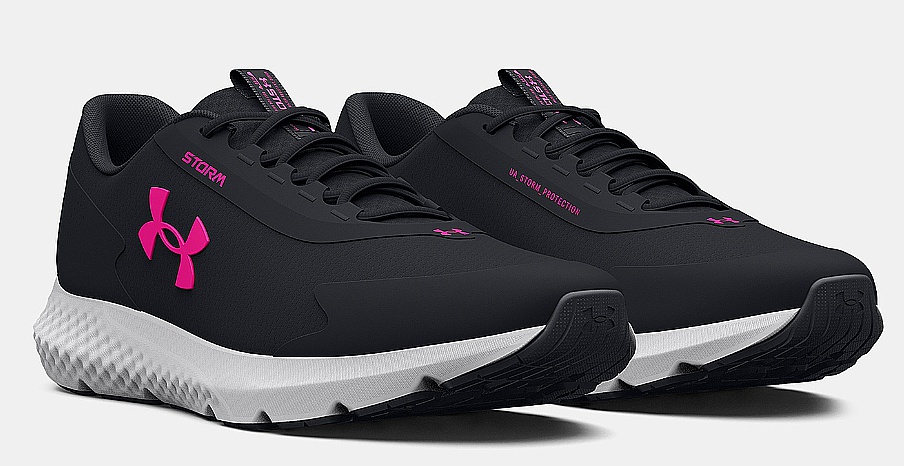 chaussures Under Armour Charged Rogue 3 Storm - Black/Rebel Pink - women´s