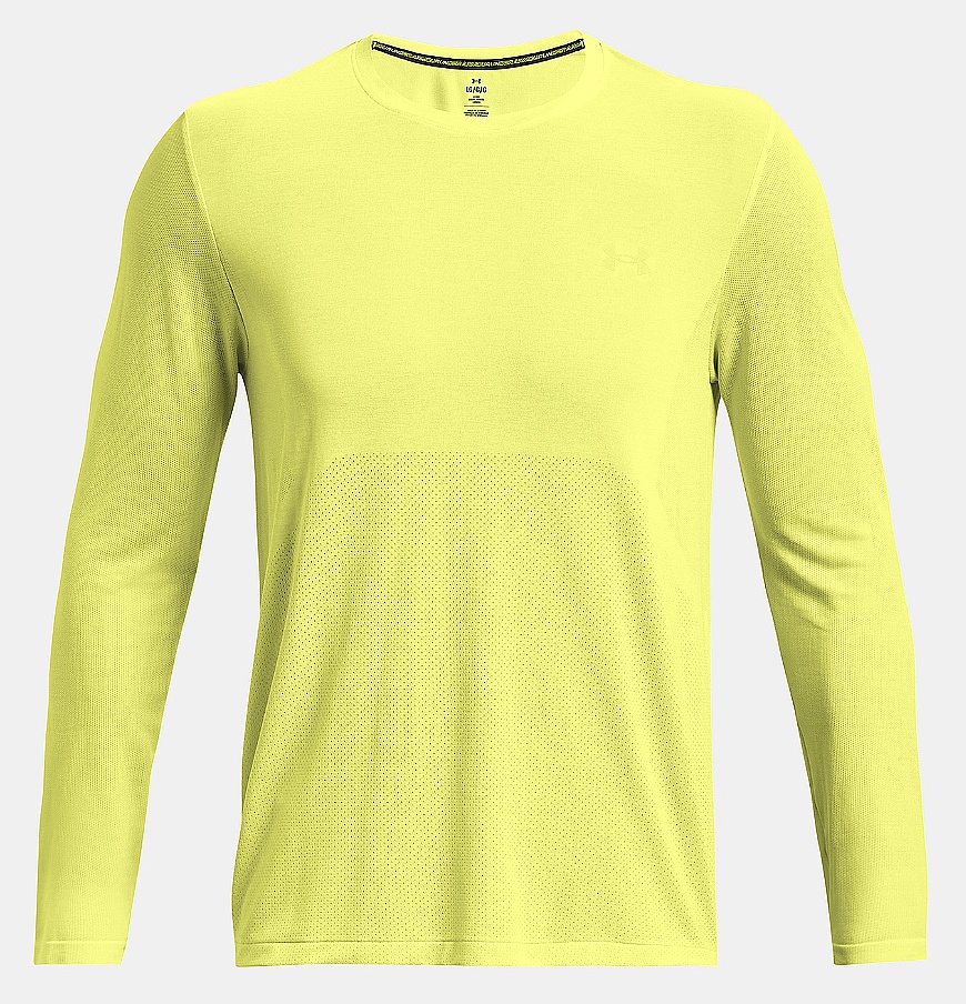 T-shirt Under Armour Seamless Stride LS - Lime Yellow/Reflective - men´s
