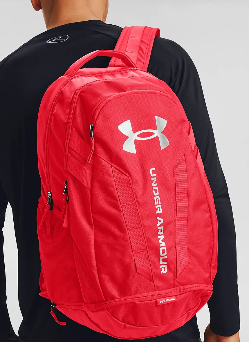 batoh Under Armour Hustle 5.0 - Red/Silver