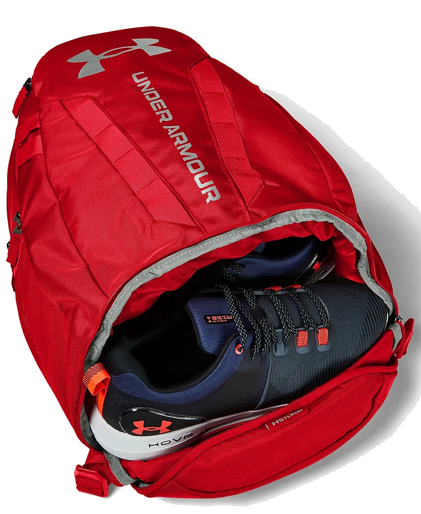 batoh Under Armour Hustle 5.0 - Red/Silver