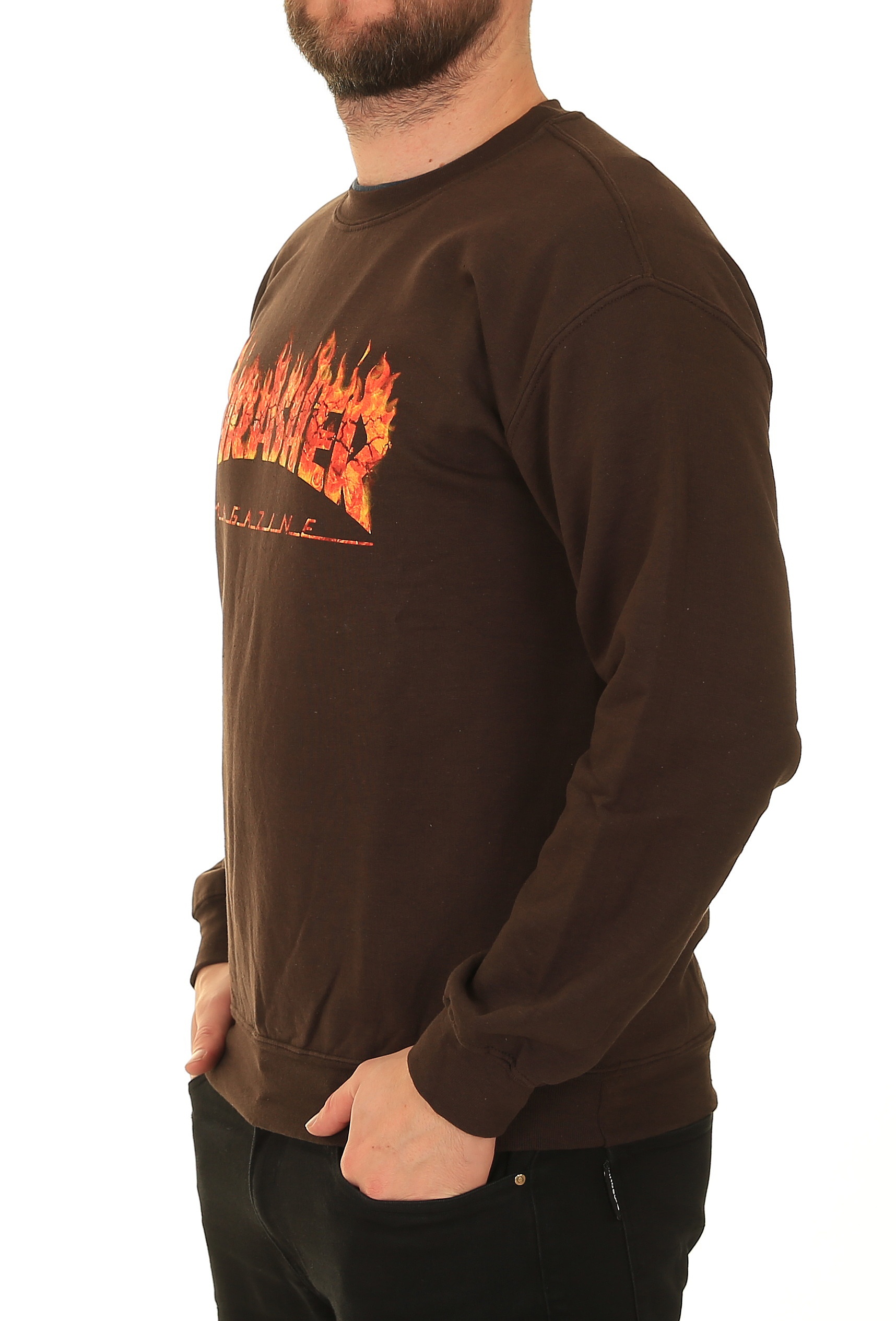sweat-shirt Thrasher Inferno Crew - Dark Chocolate - men´s