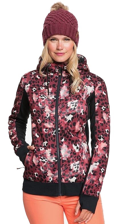 sweat-shirt Roxy Frost Printed Zip - RRE1/Oxblood Red Leopold - women´s