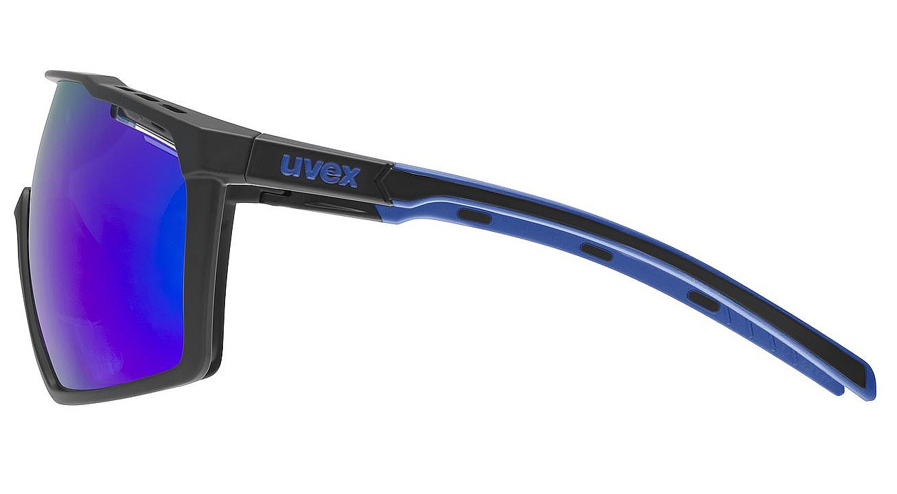 des lunettes Uvex MTN Perform - Black/Blue Matt Cat.2