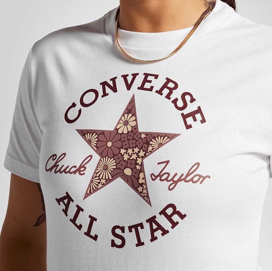 T-Shirt Converse Floral Patch/10026049 - A01/White - women´s