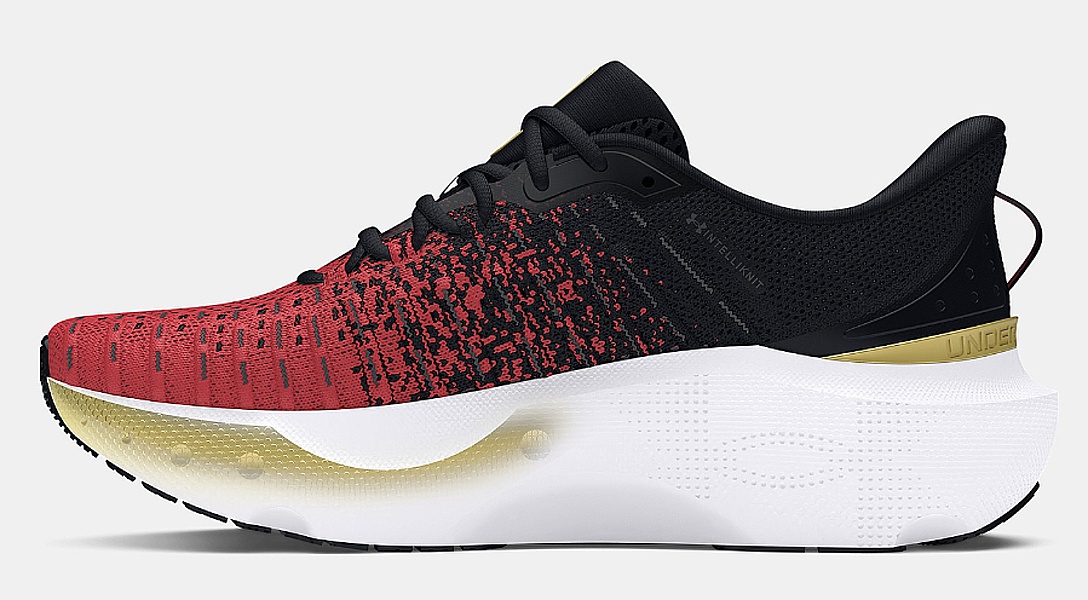 chaussures Under Armour Infinite Elite - Black/Red Solstice/Metallic Gold - men´s