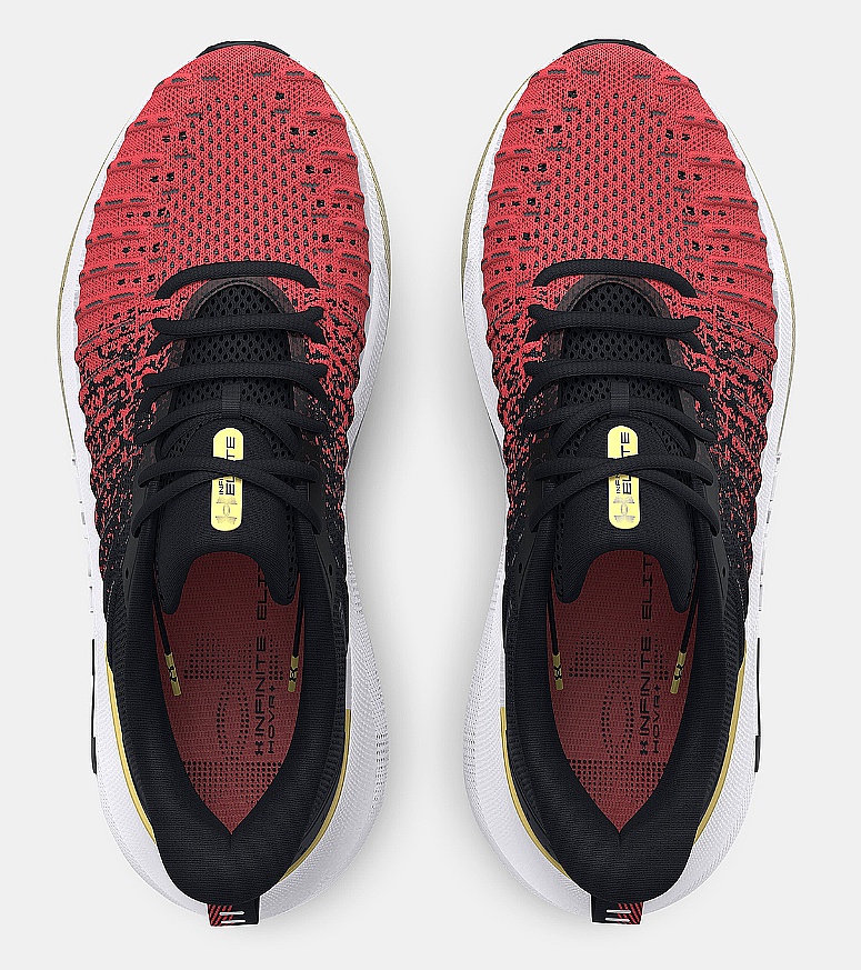 chaussures Under Armour Infinite Elite - Black/Red Solstice/Metallic Gold - men´s