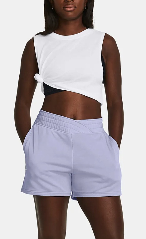 short Under Armour Rival Terry - Celeste/White  - women´s