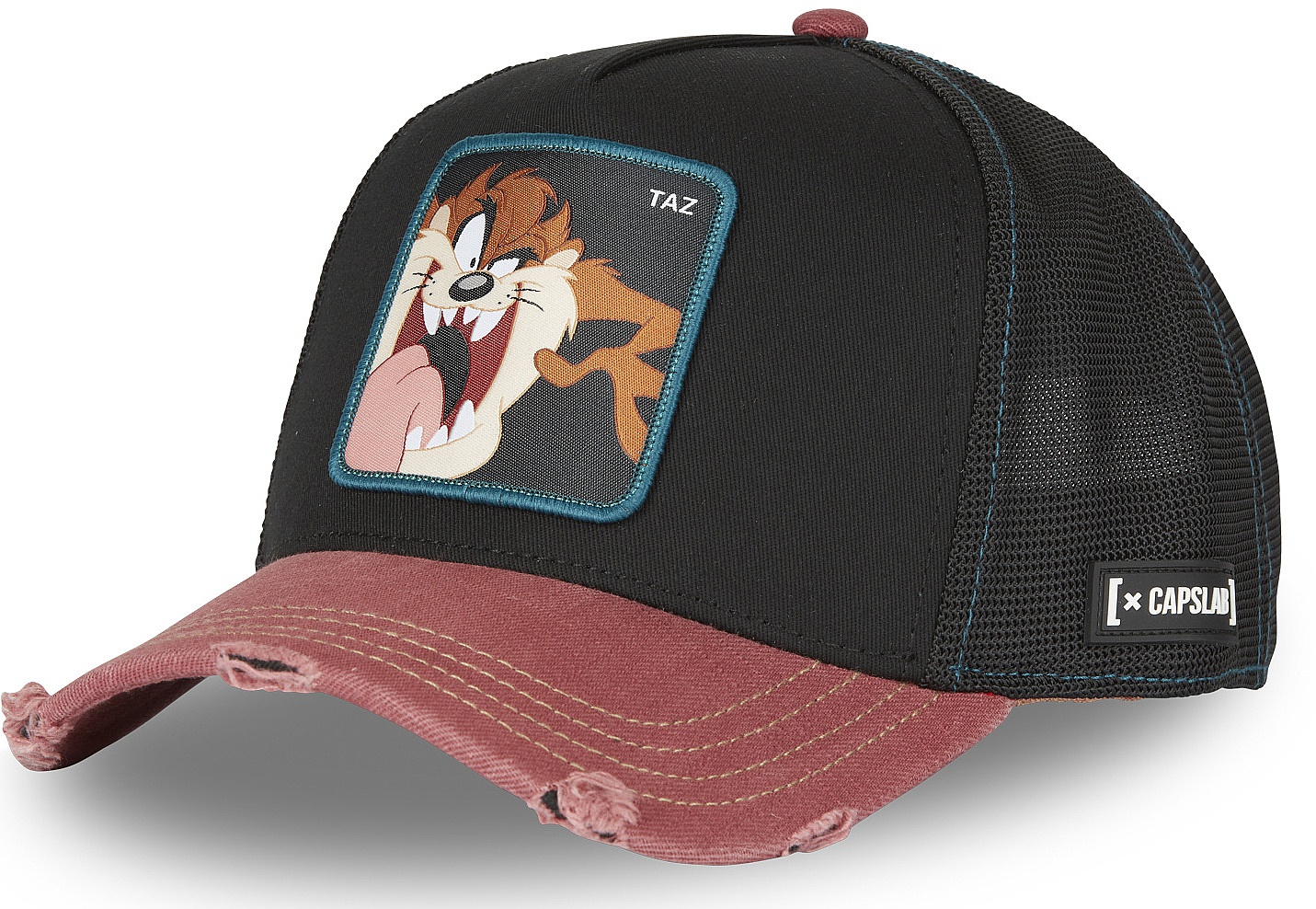 gorra con visera Capslab Looney Tunes Premium Trucker - Taz/Black/Burgundy - men´s