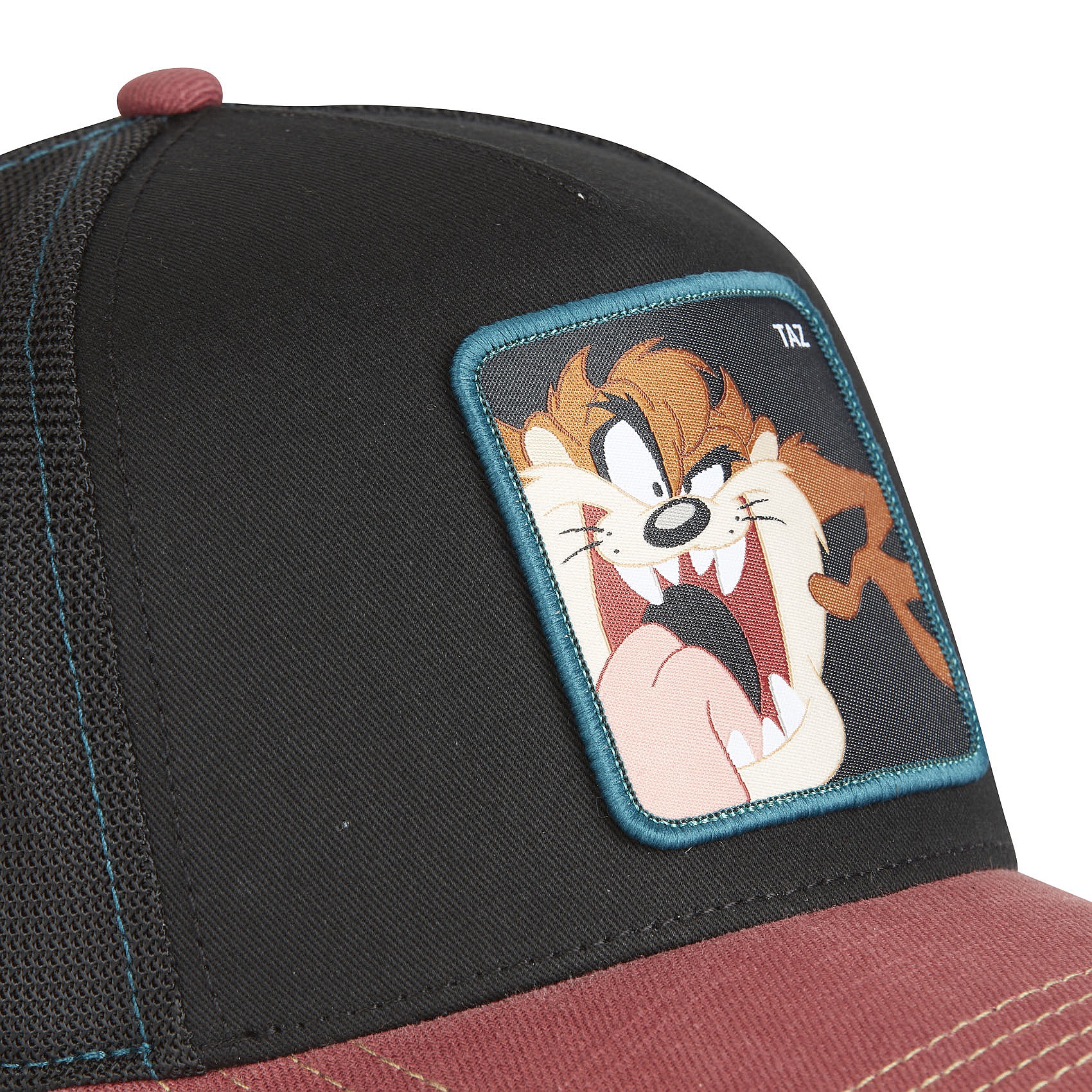gorra con visera Capslab Looney Tunes Premium Trucker - Taz/Black/Burgundy - men´s