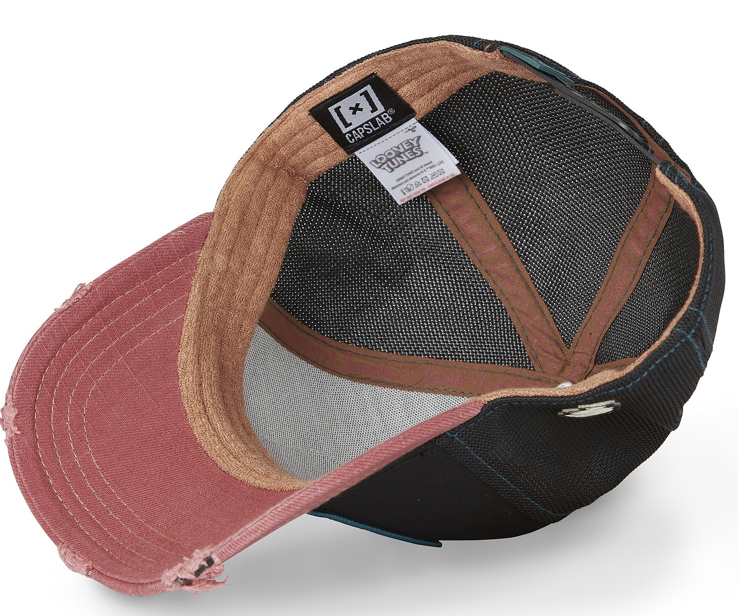 gorra con visera Capslab Looney Tunes Premium Trucker - Taz/Black/Burgundy - men´s