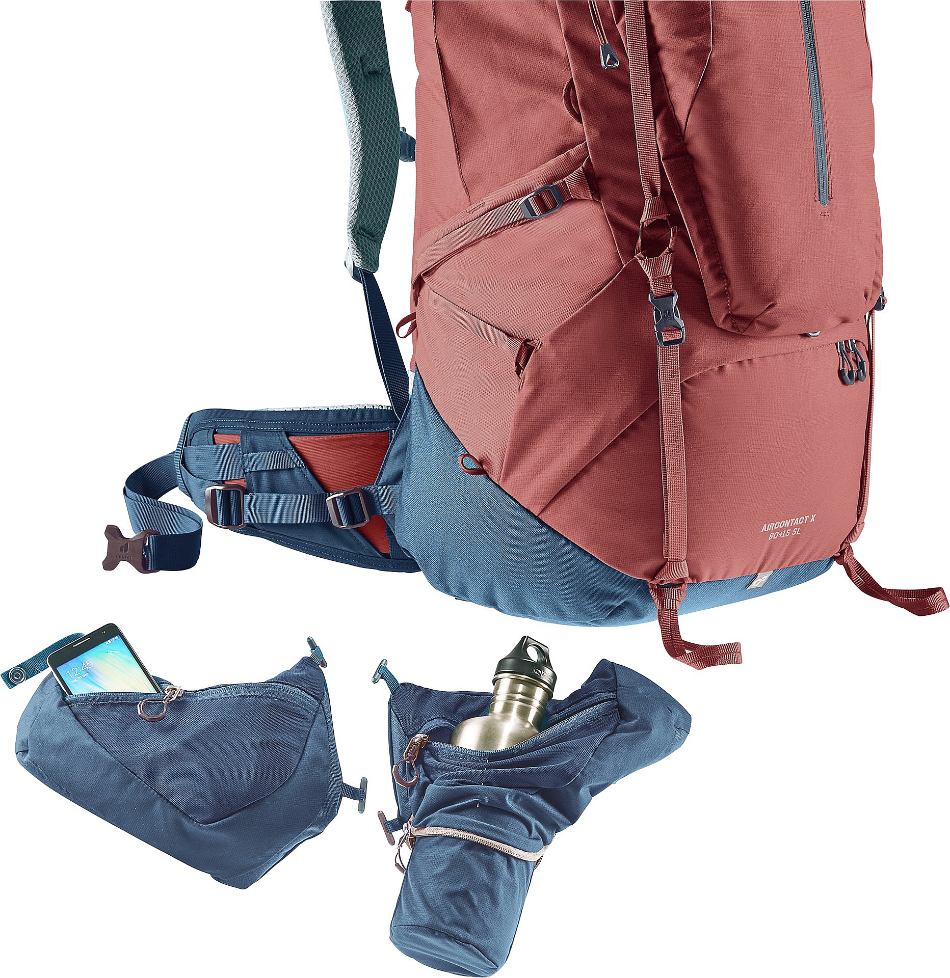 batoh Deuter Aircontact X 80+15 SL - Redwood/Ink