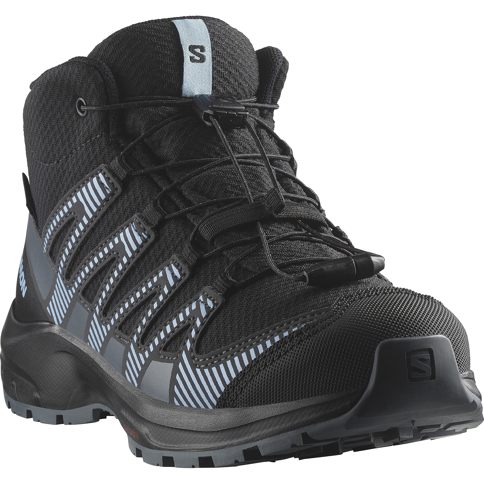 chaussures Salomon XA Pro V8 Mid CSWP - Black/Neptune/Alaskan Blue - unisex junior