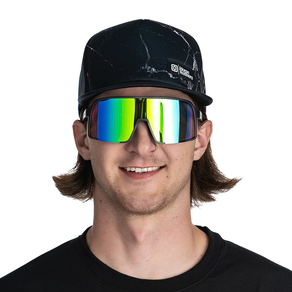 okuliare Horsefeathers Magnum - Matt Black/Mirror Green