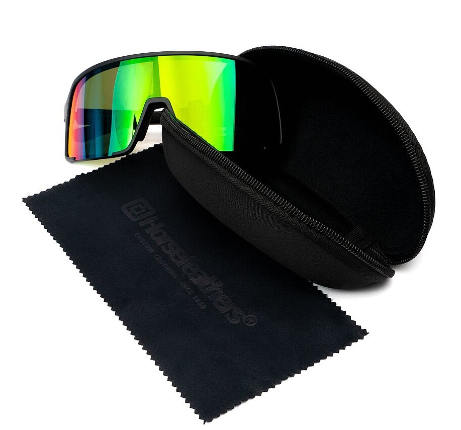 okuliare Horsefeathers Magnum - Matt Black/Mirror Green