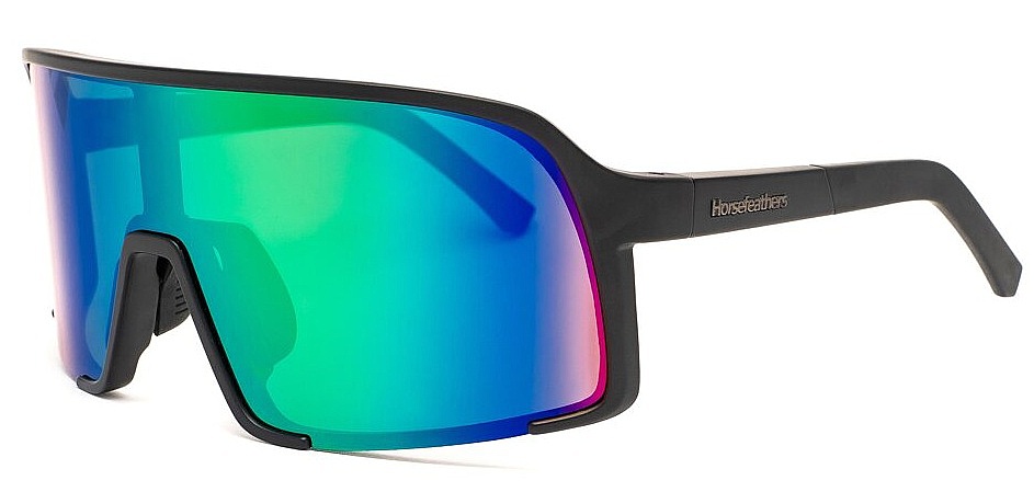 okuliare Horsefeathers Magnum - Matt Black/Mirror Green