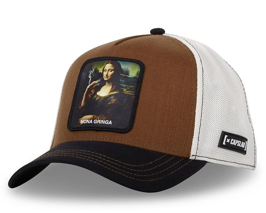 cap Capslab Effect Bamboo Finitions Premium Mona Trucker - Mona Gringa/Black/Brown - men´s