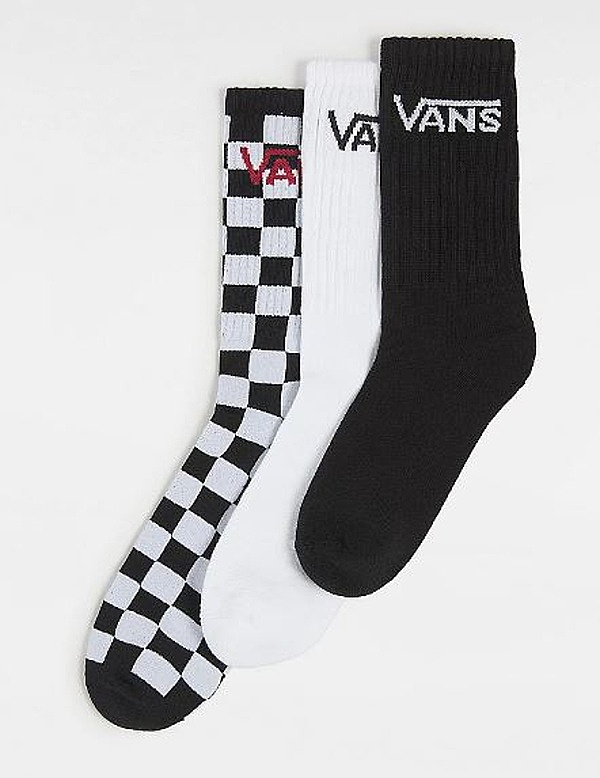chaussettes Vans Classic Vans Crew 3 Pack - Black/White - boy´s