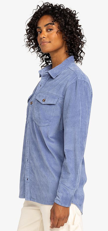 shirt Roxy Let It Go Cord LS - BKP0/Infinity Blue - women´s