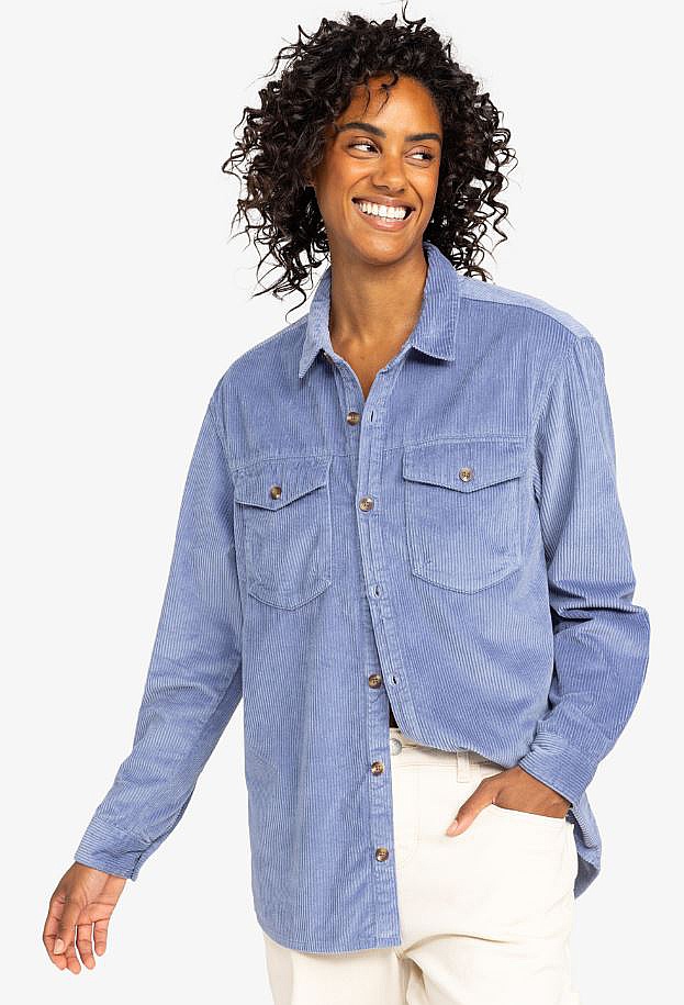 shirt Roxy Let It Go Cord LS - BKP0/Infinity Blue - women´s